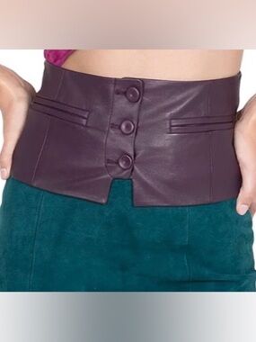 Jeffrey Campbell Purple Leather belt SZ XL-32